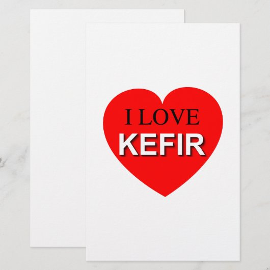 I Love Kefir Briefpapier (Voorkant / Achterkant)