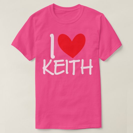 I Love Keith Name Personalized Men Guy BFF Friend T-shirt (Design voorkant)