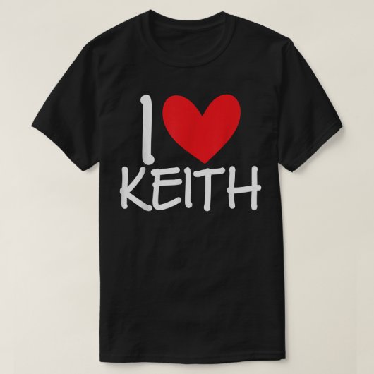 I Love Keith Name Personalized Men Guy BFF Friend T-shirt (Design voorkant)