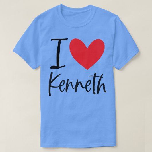 I Love Kenneth Name Heart Personalized Mannen Guy T-shirt (Design voorkant)