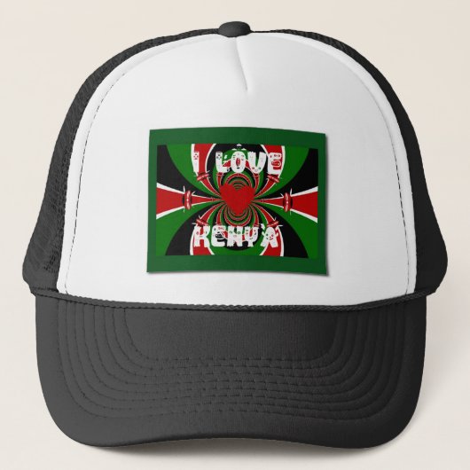 I Love Kenya Hakuna Matata Gifts Trucker Pet (Voorkant)