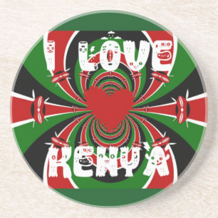 I Love Kenya Hakuna Matata Gifts Zandsteen Onderzetter