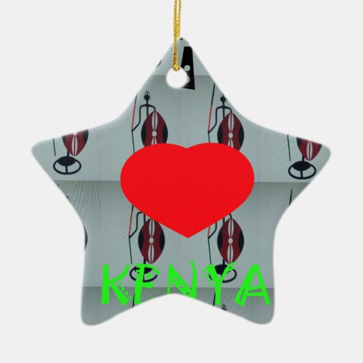 I Love Kenya Keramisch Ornament (Voorkant)