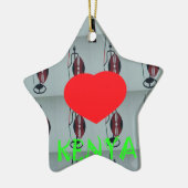 I Love Kenya Keramisch Ornament (Links)