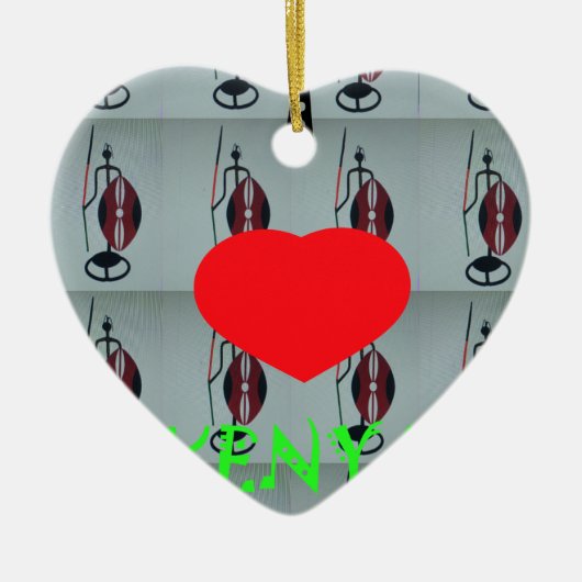 I Love Kenya Keramisch Ornament (Voorkant)