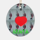 I Love Kenya Keramisch Ornament (Links)