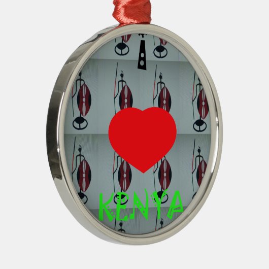 I Love Kenya Metalen Ornament (Rechts)