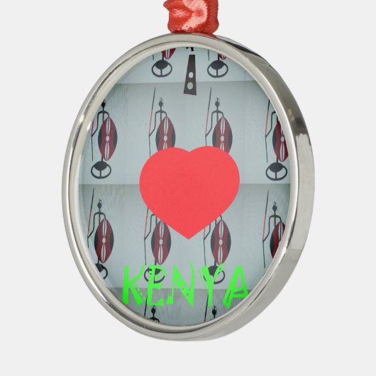 I Love Kenya Metalen Ornament (Links)