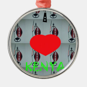 I Love Kenya Metalen Ornament