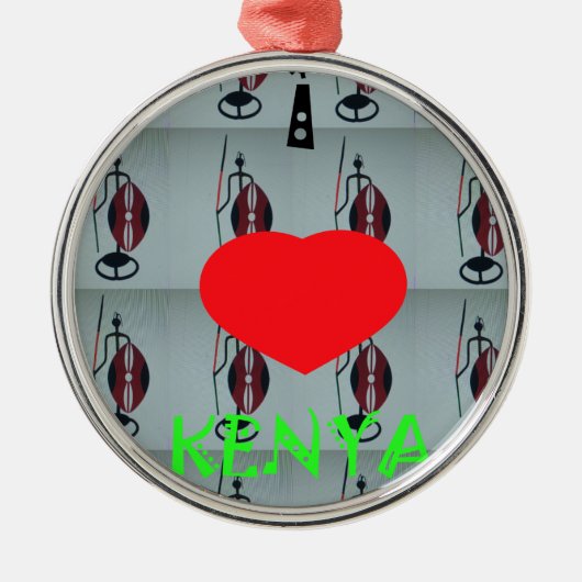 I Love Kenya Metalen Ornament (Voorkant)