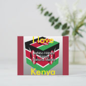 I Love Kenya National Flag 3D Briefkaart (Staand voorkant)