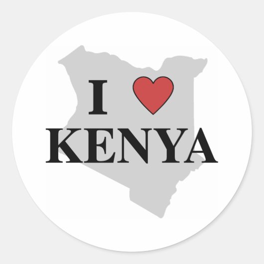 I Love Kenya Ronde Sticker (Voorkant)