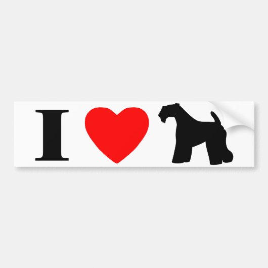 I Love Kerry Blue Terriers Bumpersticker (Voorkant)