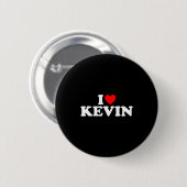 I Love Kevin - Heart Long Sleeve Ronde Button 5,7 Cm (Voorkant /achterkant)