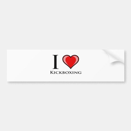 I Love Kickboxing Bumpersticker (Voorkant)