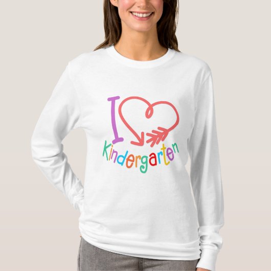 I Love Kindergarten Design T-shirt (Voorkant)
