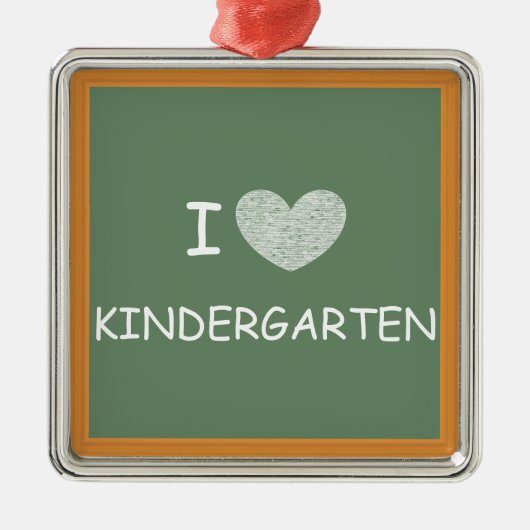 I Love Kindergarten Metalen Ornament (Voorkant)