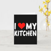 I Love Kitchen - Heart - Funny Cute Cook Remodel C Kaart (Gele Bloem)