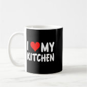 I Love Kitchen - Heart - Funny Cute Cook Remodel C Koffiemok (Links)