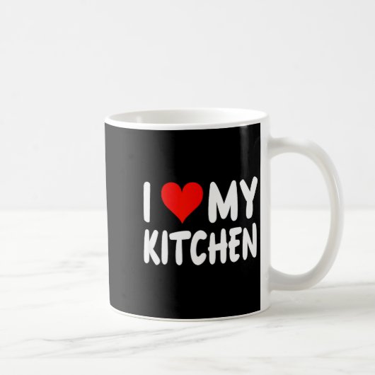 I Love Kitchen - Heart - Funny Cute Cook Remodel C Koffiemok (Rechts)