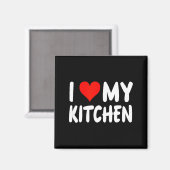 I Love Kitchen - Heart - Funny Cute Cook Remodel C Magneet (Voorkant / Achterkant)