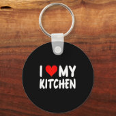 I Love Kitchen - Heart - Funny Cute Cook Remodel C Sleutelhanger (Voorkant)