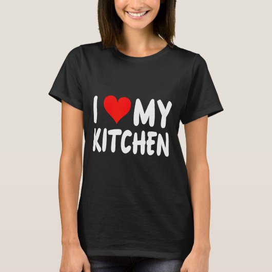 I Love Kitchen - Heart - Funny Cute Cook Remodel C T-shirt (Voorkant)