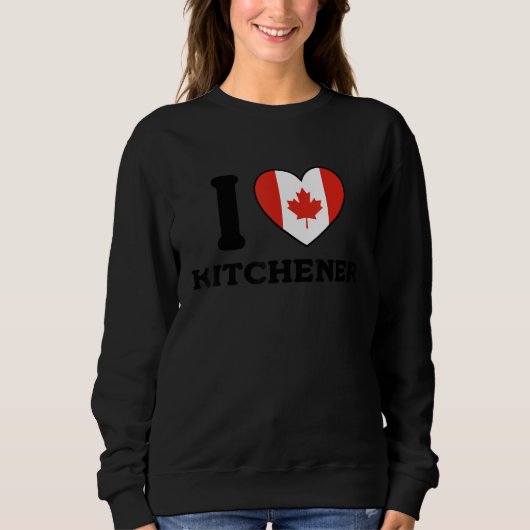I Love Kitchener Canada Heart Flag Trui (Voorkant)