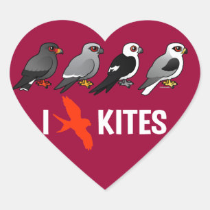 I Love Kites Hart Sticker