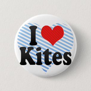 I Love Kites Ronde Button 5,7 Cm