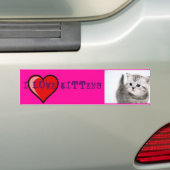 i love kittens bumpersticker (Op auto)