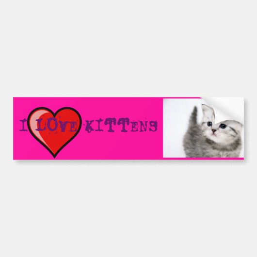 i love kittens bumpersticker (Voorkant)