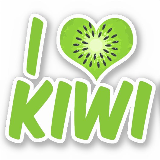 I Love Kiwi Fruit Sticker (Voorkant)