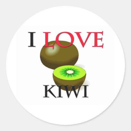 I Love Kiwi Ronde Sticker (Voorkant)