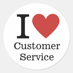 I ❤️ Love Klantenservice (voor werknemers) CUSTOM Ronde Sticker
