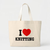 I Love Knitting Bag Grote Tote Bag (Voorkant)