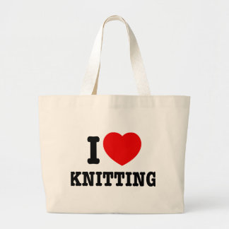 I Love Knitting Bag Grote Tote Bag