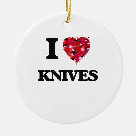 I Love Knives Keramisch Ornament (Voorkant)