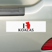 I Love Koalas Bumpersticker (Op auto)