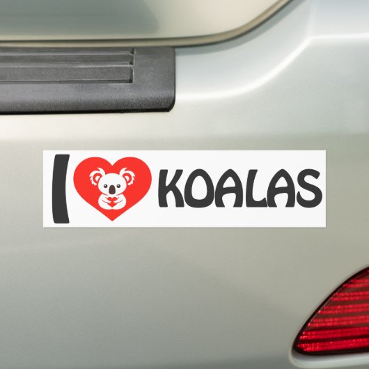 I Love Koalas Bumpersticker (Op auto)