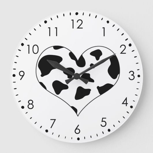 I Love Koe Wall Clock Grote Klok (Voorkant)