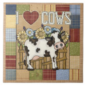 I Love Koeien Country Patchwork Tegeltje (Voorkant)