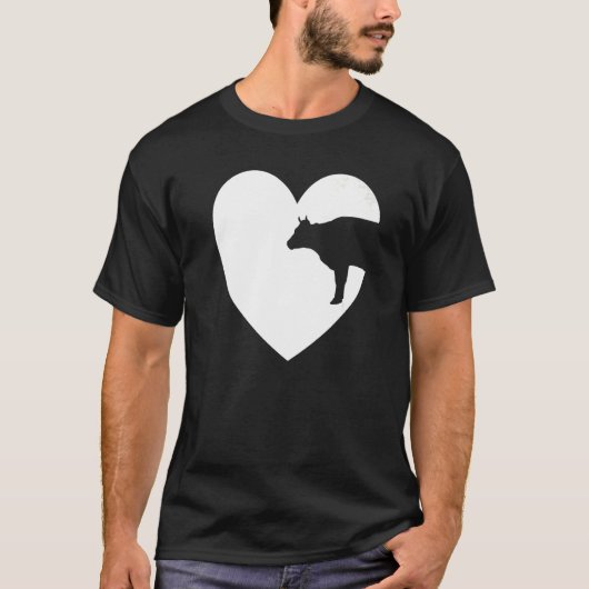 I Love Koeien Farmer Bovine Cattle Valentijnsdag C T-shirt (Voorkant)