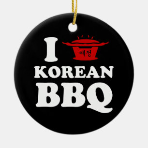 I Love Korean BBQ (고 기 구 이) Ping Pong Ball Keramisch Ornament