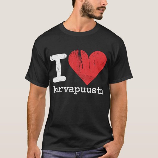 I Love Korvapuusti Dark T-shirt (Voorkant)