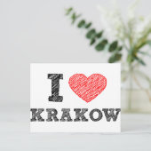 I Love Kraków Briefkaart (Staand voorkant)