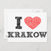 I Love Kraków Briefkaart (Voorkant / Achterkant)