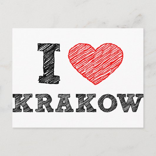 I Love Kraków Briefkaart (Voorkant)