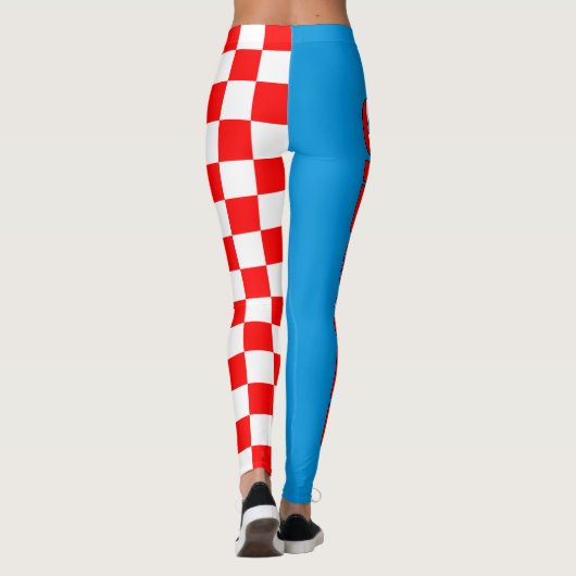 I Love Kroatië Inscription Flag Checkered Pattern Leggings (Achterkant)