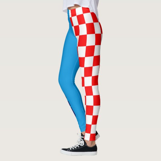 I Love Kroatië Inscription Flag Checkered Pattern Leggings (Links)